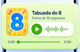 Prévia de 30 segundos da música da Tabuada do 8